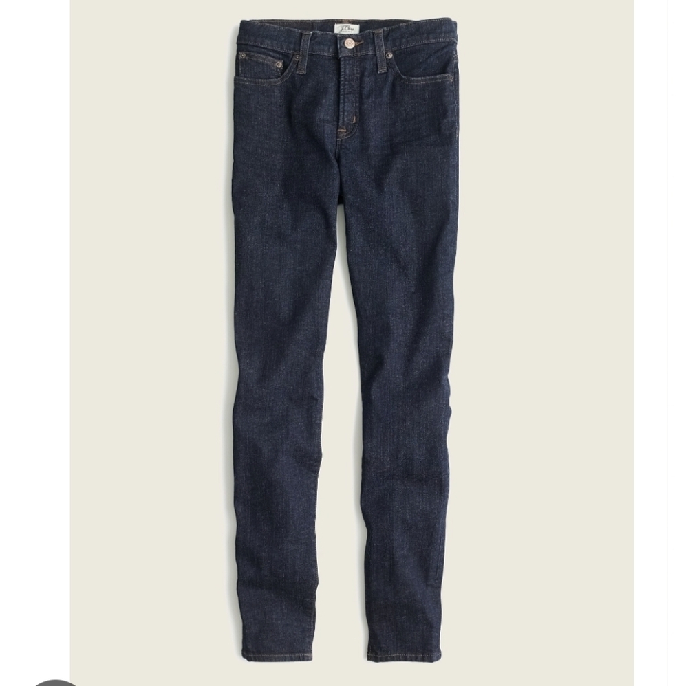 (Tall) J.Crew Dark Wash 8-Inch Toothpick Skinny Ankle Jeans